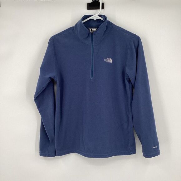 Boys The North Face 1/4 zip Fleece Pullover Blue large‎ - Picture 1 of 4